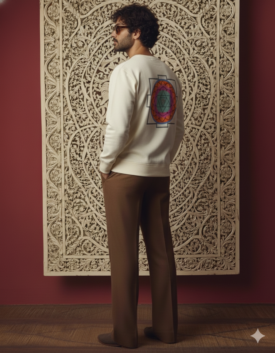 Sacred Yantra Terry Sweatshirt  Inner Alignment Upadesham
