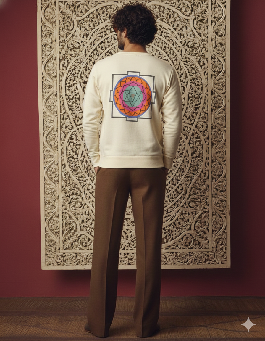 Sacred Yantra Terry Sweatshirt  Inner Alignment Upadesham