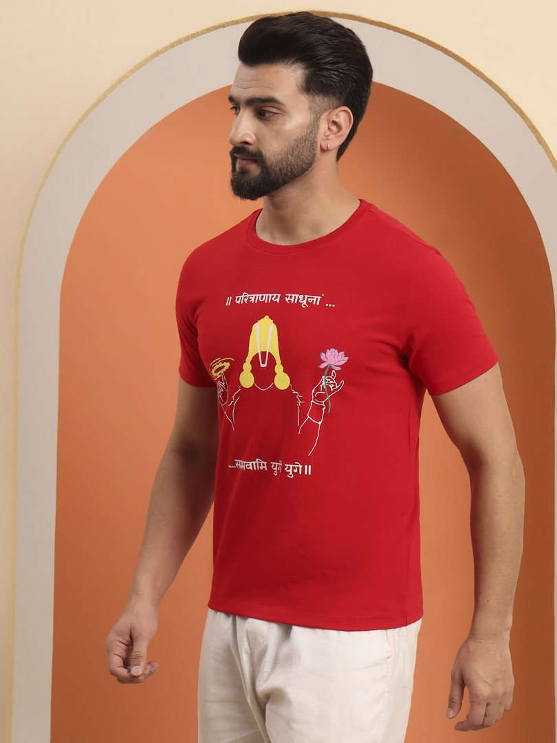Paritranaya Sadhunam Vishnu Mantra T-Shirt