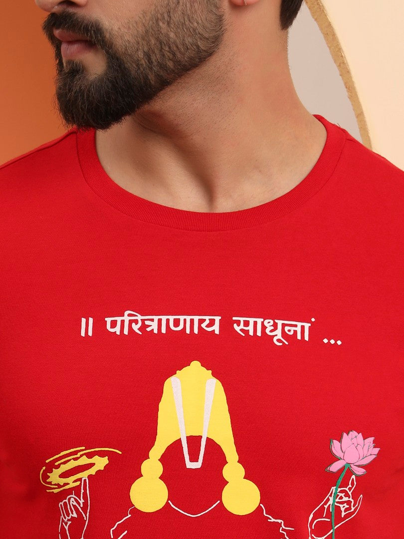 Paritranaya Sadhunam Vishnu Mantra T-Shirt