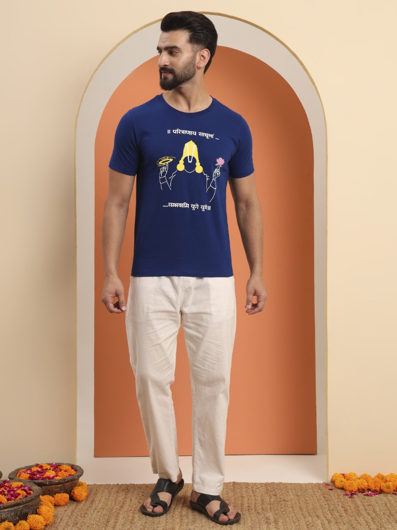 Paritranaya Sadhunam Vishnu Mantra T-Shirt