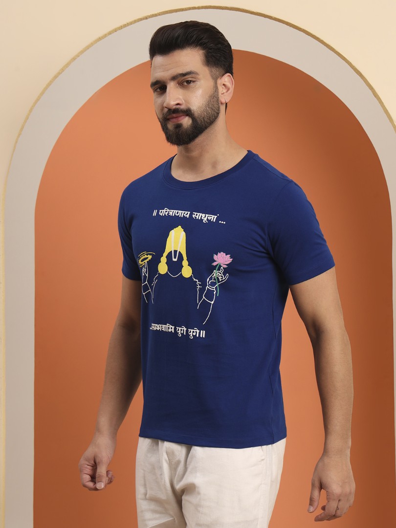 Paritranaya Sadhunam Vishnu Mantra T-Shirt