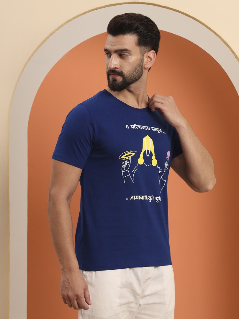 Paritranaya Sadhunam Vishnu Mantra T-Shirt