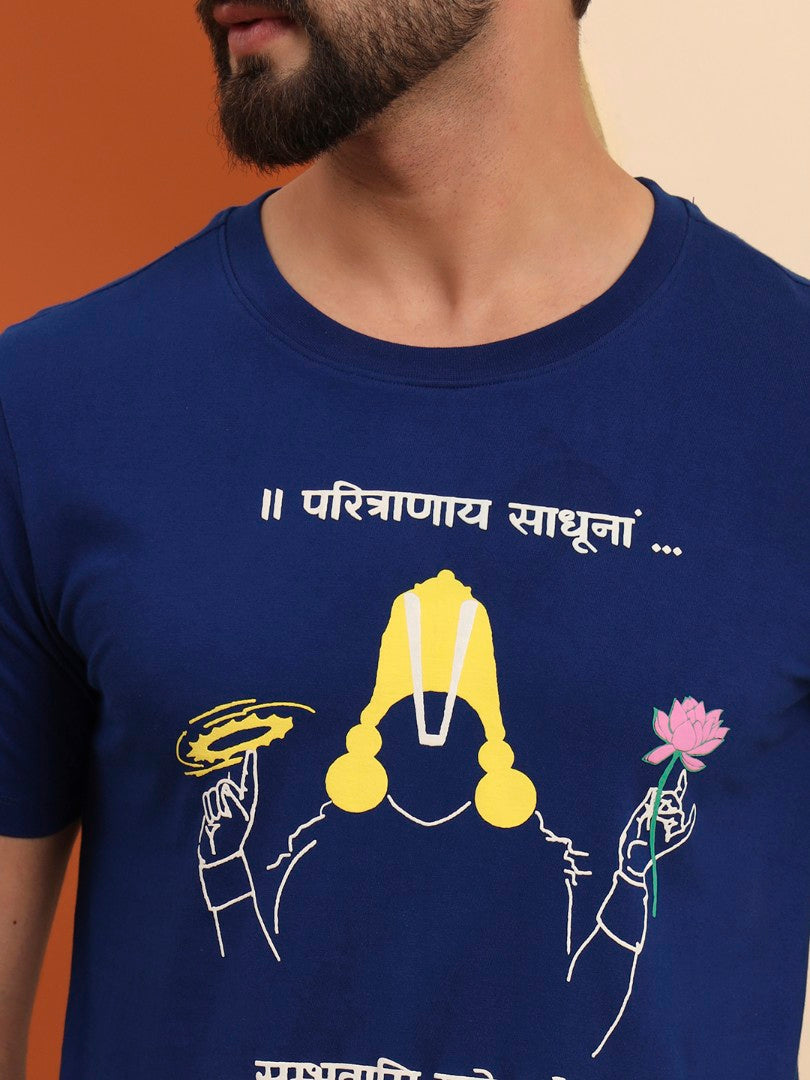 Paritranaya Sadhunam Vishnu Mantra T-Shirt
