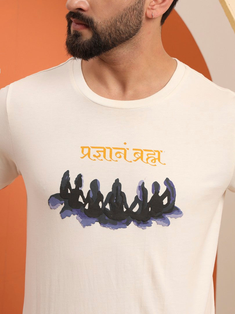 Pragyanam Brahma Spiritual Graphic T-Shirt