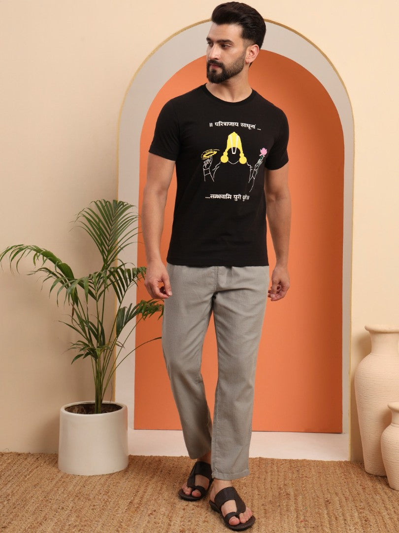 Paritranaya Sadhunam Vishnu Mantra T-Shirt