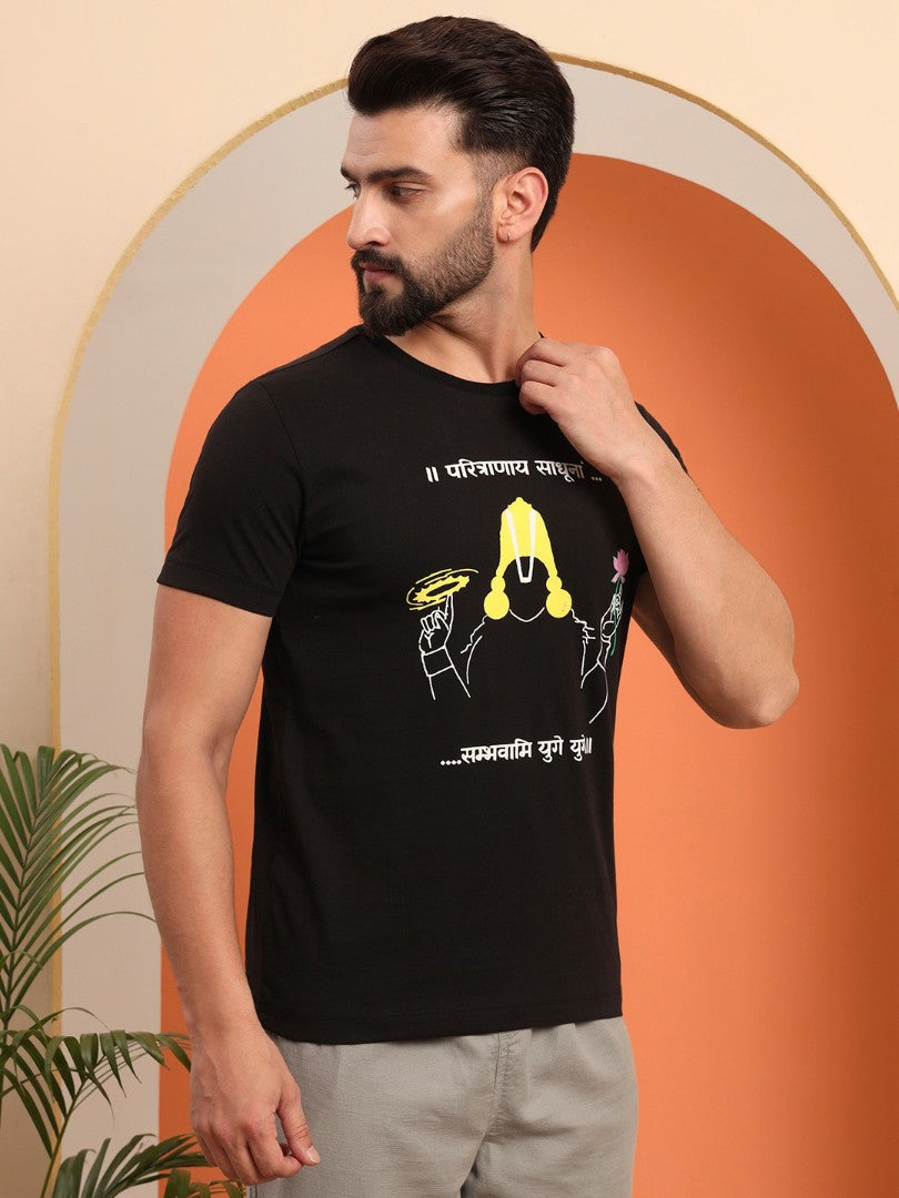 Paritranaya Sadhunam Vishnu Mantra T-Shirt