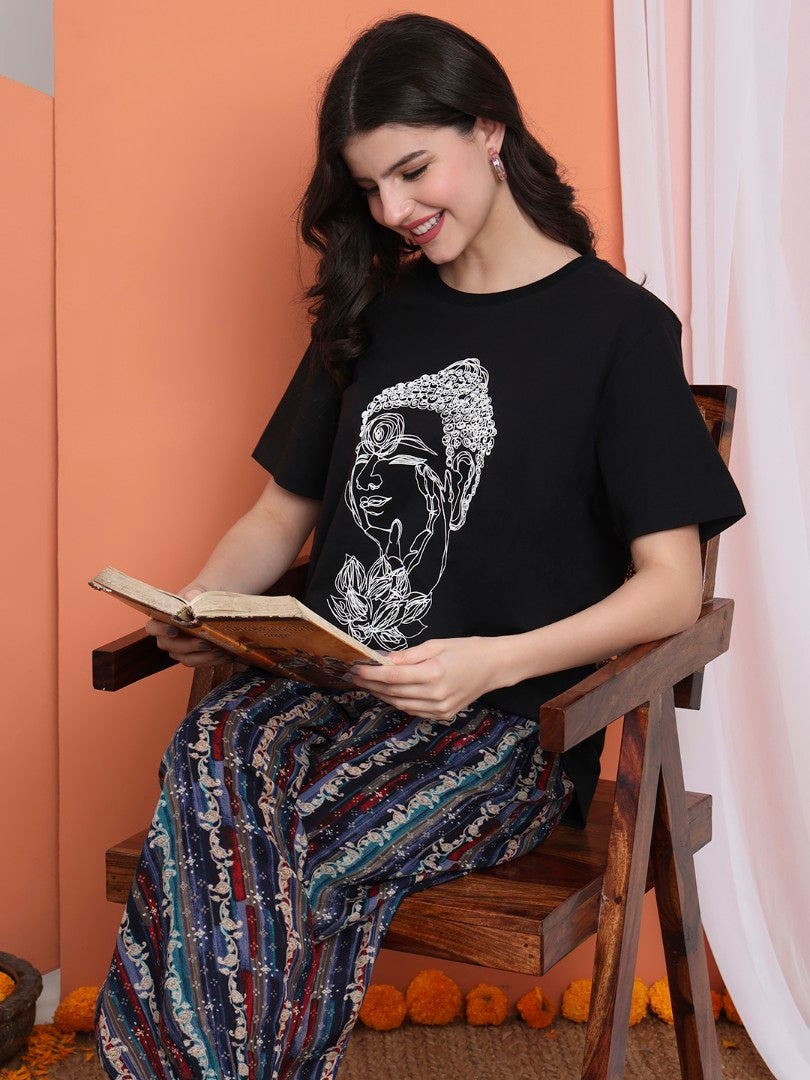 Budha Scribble Women T-shirt – Sruble Art of Buddha