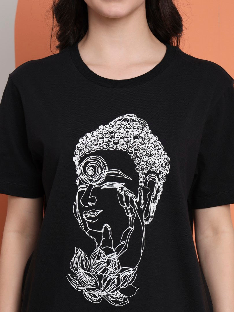 Budha Scribble Women T-shirt – Sruble Art of Buddha