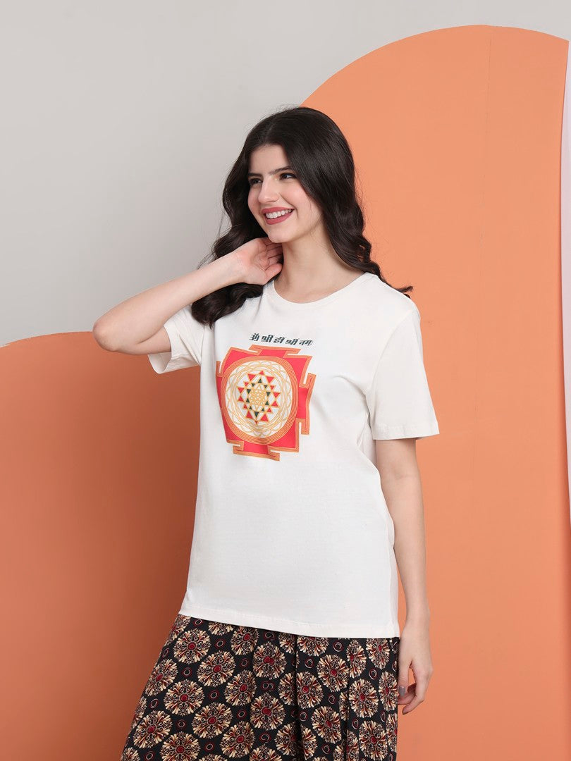 Shree Yantra Sacred Geometry Women T-Shirt