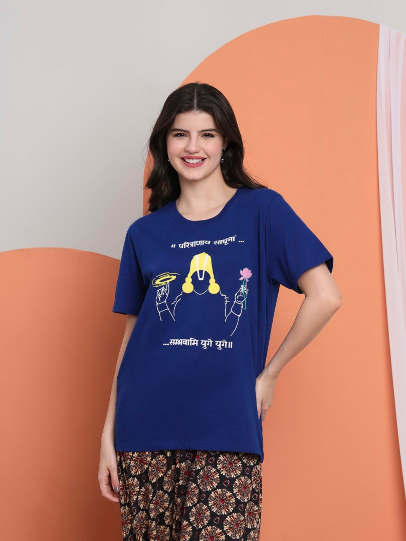 Paritranaya Sadhunam Vishnu Mantra Women T-Shirt