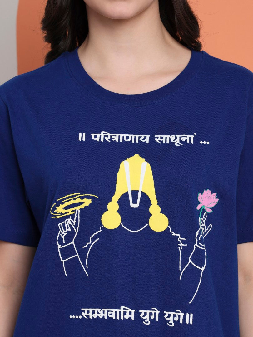 Paritranaya Sadhunam Vishnu Mantra Women T-Shirt